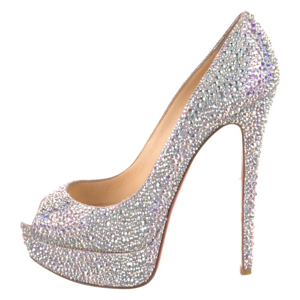 Christian Louboutin Leather Crystal Embellishments Pumps
